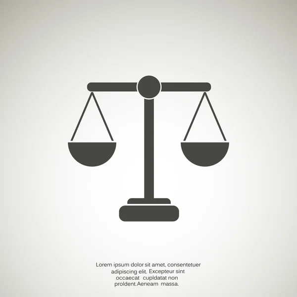 Échelles de justice simple icône web — Image vectorielle