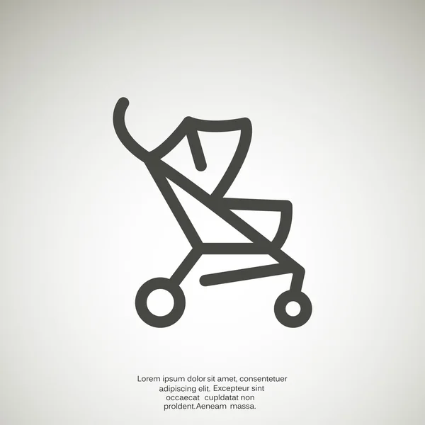 Simple stroller outline web icon — Stock Vector