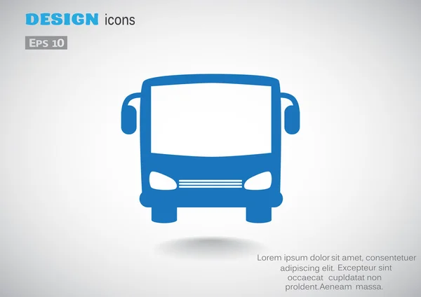 Jednoduchá autobus přední web ikony — Stockový vektor