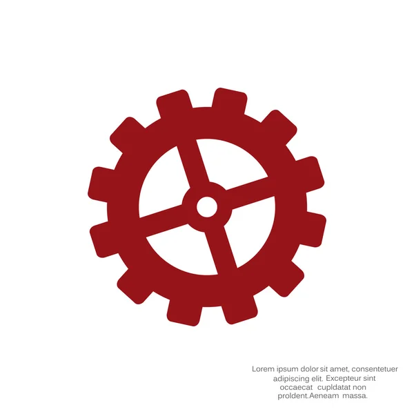 Single rounded gear simple icon — Stock Vector