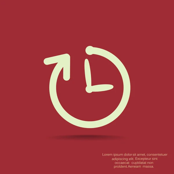 Horloge simple avec icône de flèche arrondie — Image vectorielle