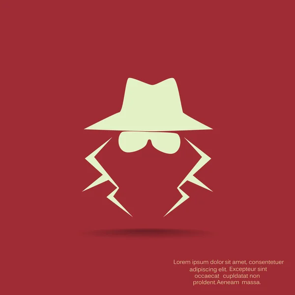 Anonyma spionen agent silhouette ikonen — Stock vektor