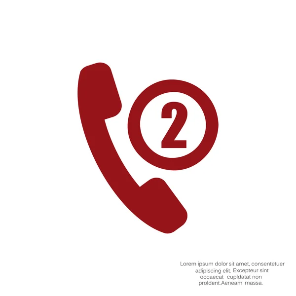 Tubo de teléfono con dos llamadas faltantes icono web, ilustración de vector simple — Archivo Imágenes Vectoriales