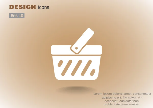 Carrito de compras icono web simple, esquema ilustración vectorial — Archivo Imágenes Vectoriales