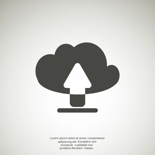Chmura plik upload symbol, profil ilustracja wektorowa — Wektor stockowy