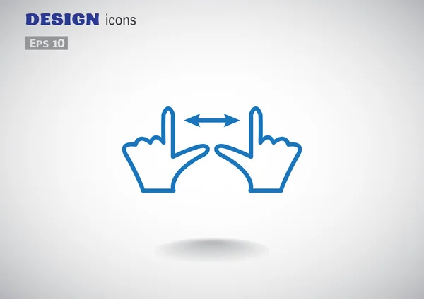 Touch skärm spindelväv ikonen, disposition enkla vektor illustration — Stock vektor