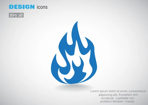Fuego llamas icono web — Vector de stock