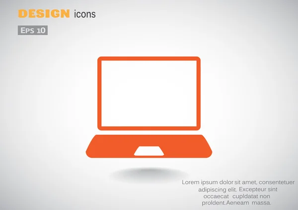 Ícone web laptop simples —  Vetores de Stock