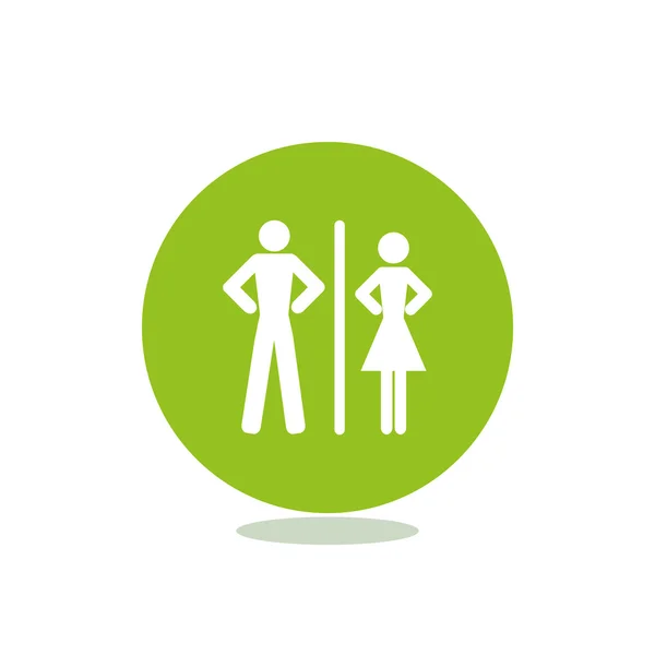 WC pictogram met gender tekenen — Stockvector