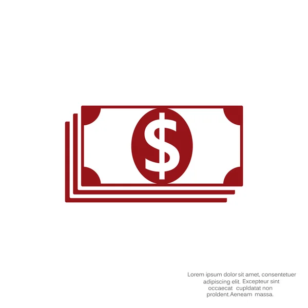 Montón de dólares icono web — Archivo Imágenes Vectoriales