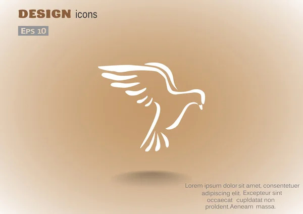 Paloma simple icono web, paz y bondad concepto — Archivo Imágenes Vectoriales