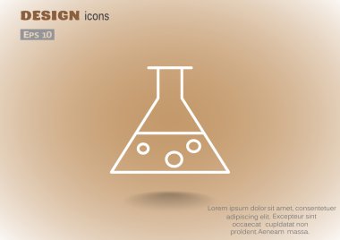 Kimyasal şişesi basit web simgesi, anahat vektör çizim