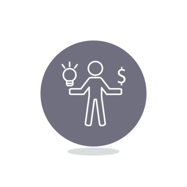 Işık ve dolar simgesi olan insan