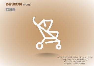 Basit bebek arabası anahat web simgesi