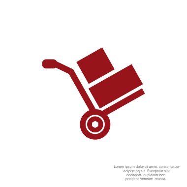 El arabası ile kutuları simge