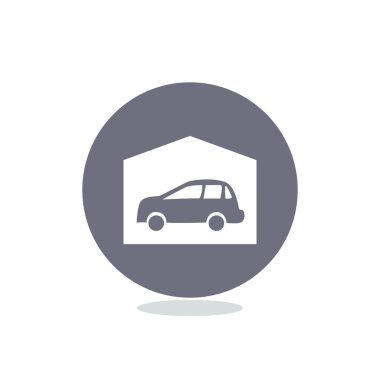 Garajda araba basit simgesiyle