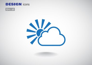 Güneş bulut basit simgesiyle