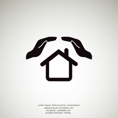 Eller basit simgesi olan ev