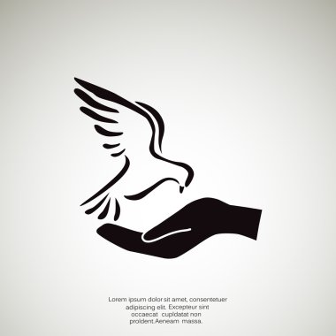 Güvercin el basit simgesi ile