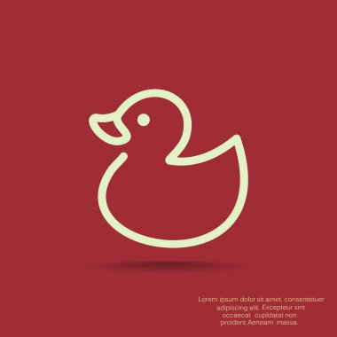 Oyuncak ördek yavrusu anahat web simgesi