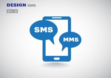 Sms kabarcıklar simgesi ile Smartphone