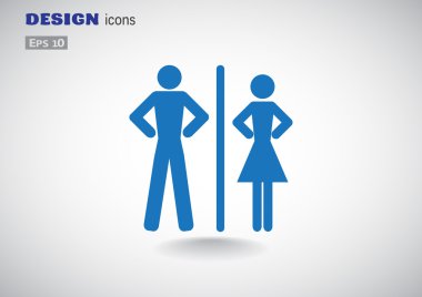 Cinsiyet işaretleri ile WC simgesi