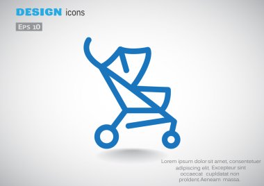 Basit bebek arabası anahat web simgesi