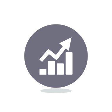 Yükselen grafik basit web simgesi