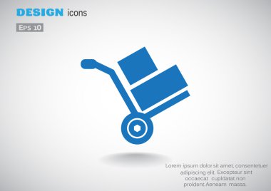 El arabası ile kutuları simge