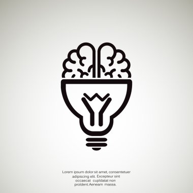 Ampul simgesi olan beyin