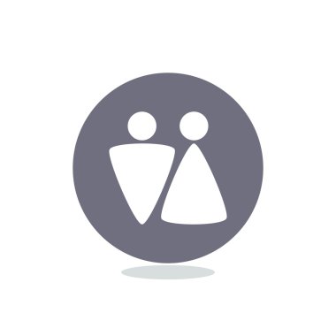 Cinsiyet işaretleri ile WC simgesi