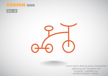 Bebek üç tekerlekli bisiklet basit simgesi