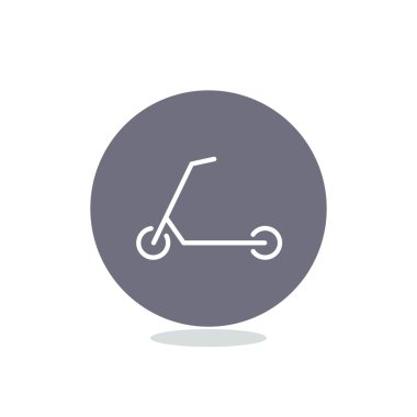 Scooter çocuk simgesi, anahat vektör çizim için