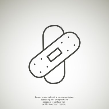 Bandaj sıva basit web simgesi, anahat vektör çizim