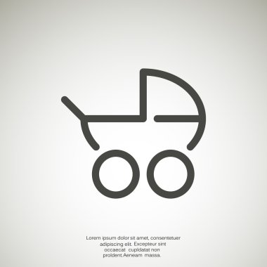 Basit bebek arabası anahat web simgesi