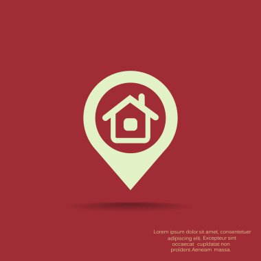 Evin konumu işaretçi basit simgesi