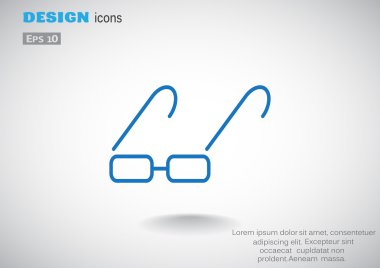 Basit dikdörtgen gözlük simgesi