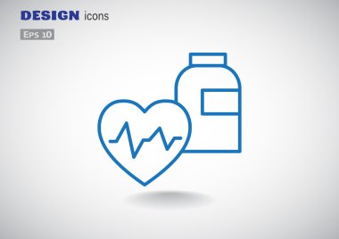 Kardiyoloji tıp basit web simgesi