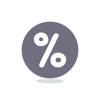 Basit yüzde simgesi simgesi, otline vektör çizim