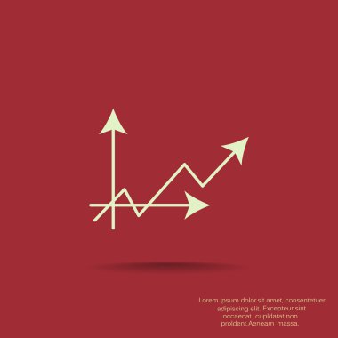 Yükselen grafik basit web simgesi
