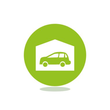 Garajda araba basit simgesiyle