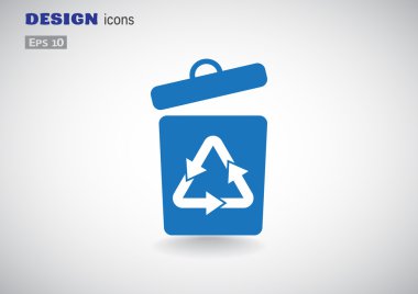 Atık geri dönüşüm sembolü ile okları