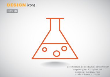 Kimyasal şişesi basit web simgesi, anahat vektör çizim