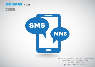 Sms kabarcıklar simgesi ile Smartphone