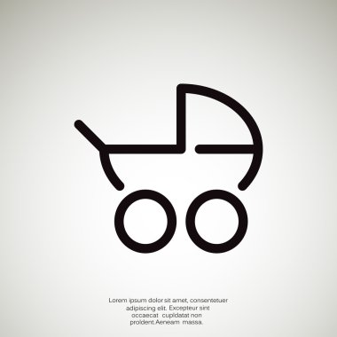 Basit bebek arabası anahat web simgesi