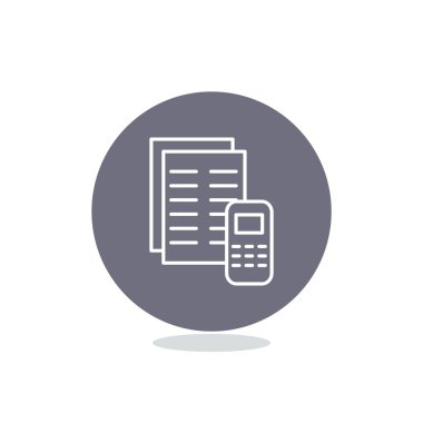 Kağıtları cep telefonu basit web simgesi ile