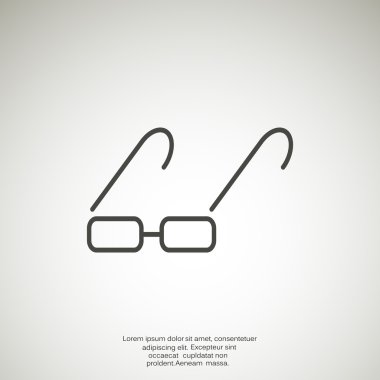 Basit dikdörtgen gözlük simgesi