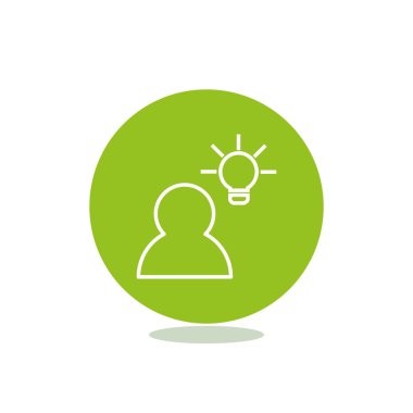 İnsan ve ampul basit simgesi