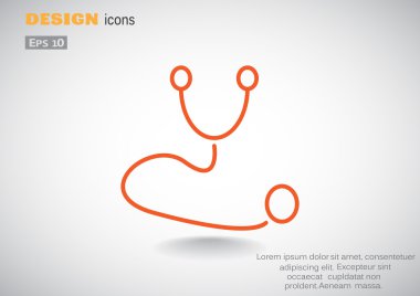 Stetoskop basit web simgesi