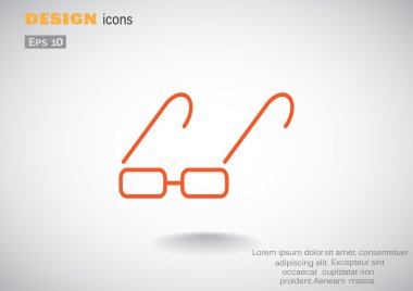 Basit dikdörtgen gözlük simgesi